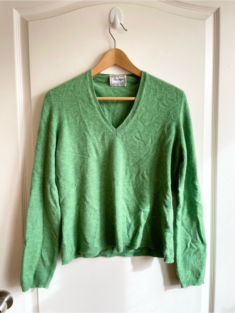 Ben Silver Charleston By John Laing Cashmere Sweater Womens Size L Green